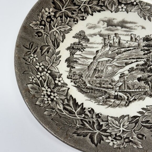 Mode English Ironstone Tableware Castles Brown Saucer Plate 5.5" Limited England - Picture 6 of 10